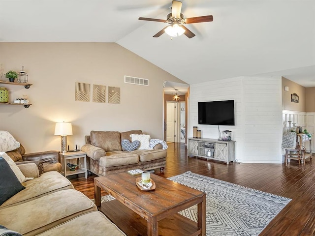 628 Hailie St, Saint Libory, IL 62282 - living room with ceiling fan, wood finished floors, and lofted ceiling