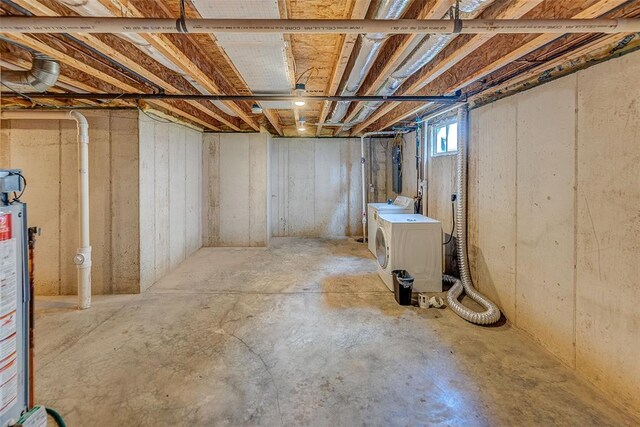 209 S Pence St, East Alton, IL 62024 - below grade area with independent washer and dryer and gas water heater