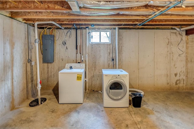 209 S Pence St, East Alton, IL 62024 - basement with electric panel and washer and dryer