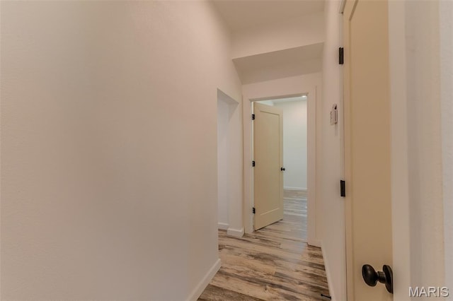 711 Noe Dr, Richland, MO 65556 - hallway with light wood-style floors and baseboards