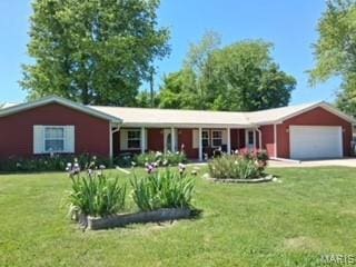 24925 Pike 244, Clarksville, MO 63336 - ranch-style home with an attached garage, a front yard, and driveway