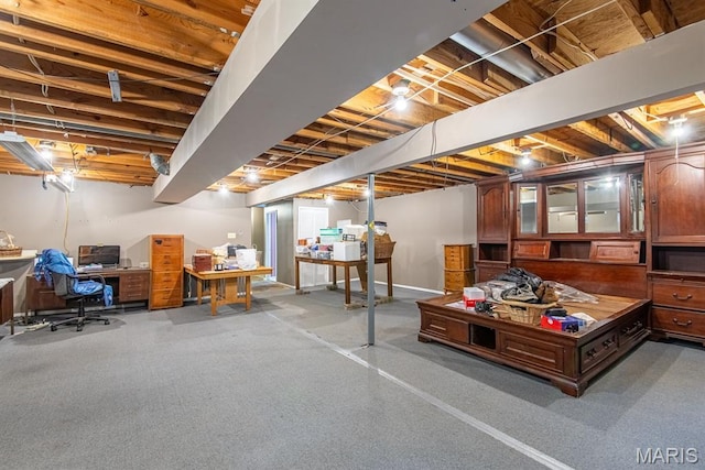 1956 Parkton W Dr, Barnhart, MO 63012 - basement with an office area and baseboards