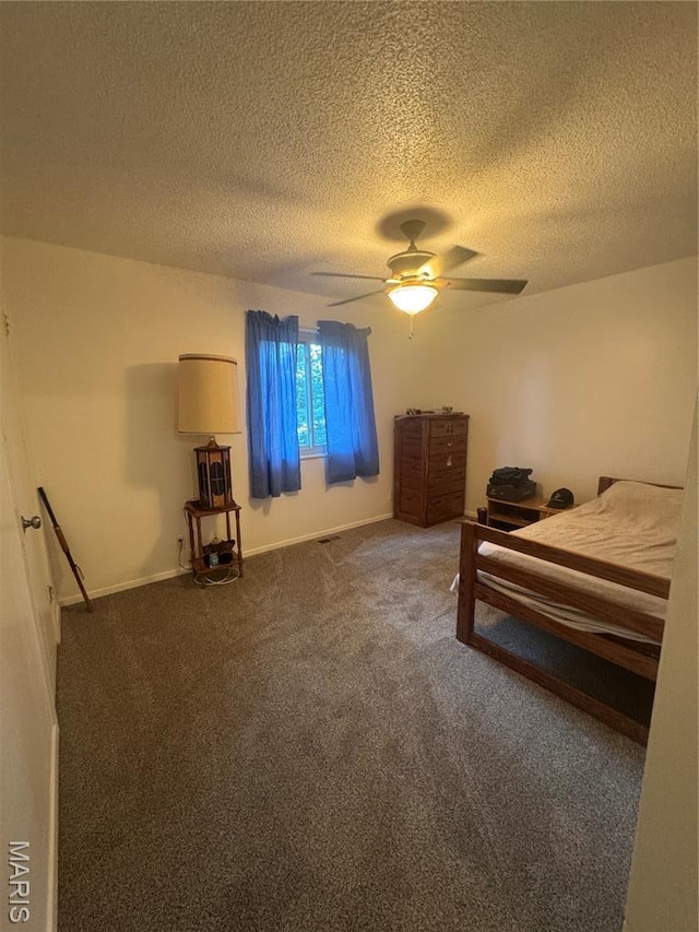 1956 Parkton W Dr, Barnhart, MO 63012 - carpeted bedroom featuring a textured ceiling and a ceiling fan