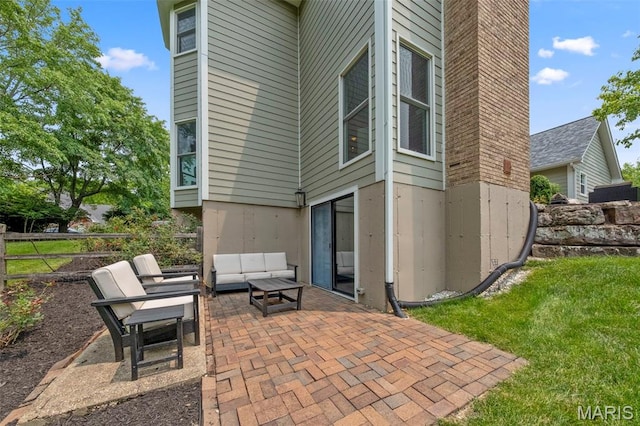 16434 Wilson Farm Dr, Chesterfield, MO 63005 - view of patio / terrace with an outdoor hangout area