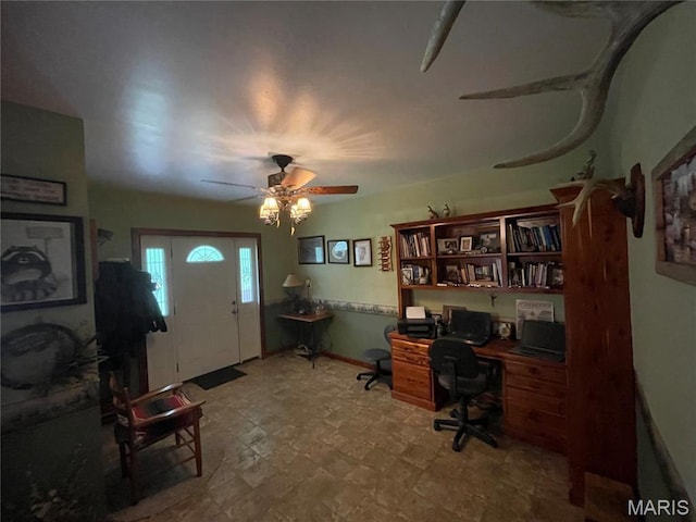 623 County Road 6590, Salem, MO 65560 - office space with a ceiling fan and tile patterned floors