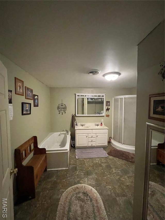 623 County Road 6590, Salem, MO 65560 - bathroom with a shower stall, vanity, and a bath