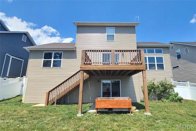 1030 Remington Dr, Imperial, MO 63052 - back of property with a wooden deck and stairs