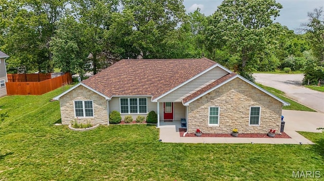 11195 Lexington Ln, Rolla, MO 65401 - ranch-style home with stone siding and covered porch