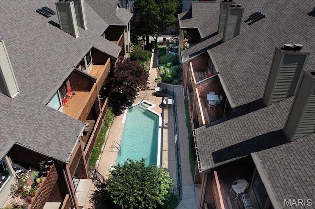 4465 W Pine Blvd Unit 15, Saint Louis, MO 63108 - aerial view of a pool area