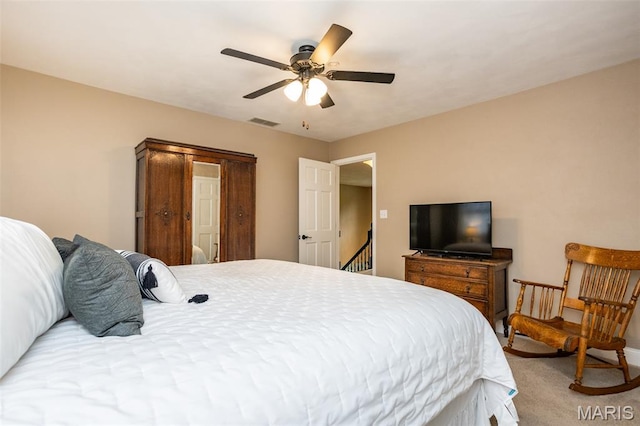 600 E Waters Edge Dr, Shiloh, IL 62221 - bedroom featuring carpet and ceiling fan