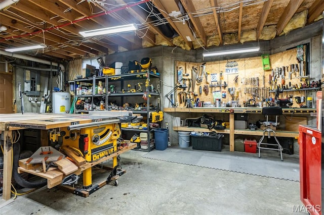 600 E Waters Edge Dr, Shiloh, IL 62221 - below grade area with a workshop area and water heater
