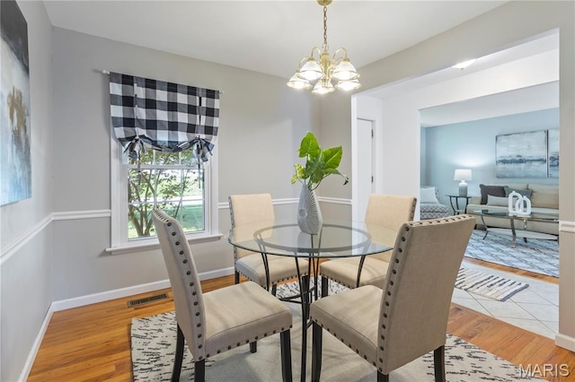 894 Napoli Dr, Ballwin, MO 63021 - dining room featuring a chandelier and light wood-style floors