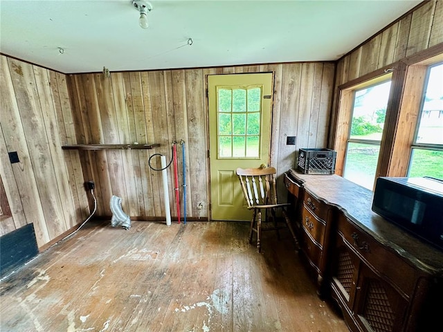 533 W Hawthorne St, Houston, MO 65483 - miscellaneous room featuring hardwood / wood-style flooring, healthy amount of natural light, and wooden walls