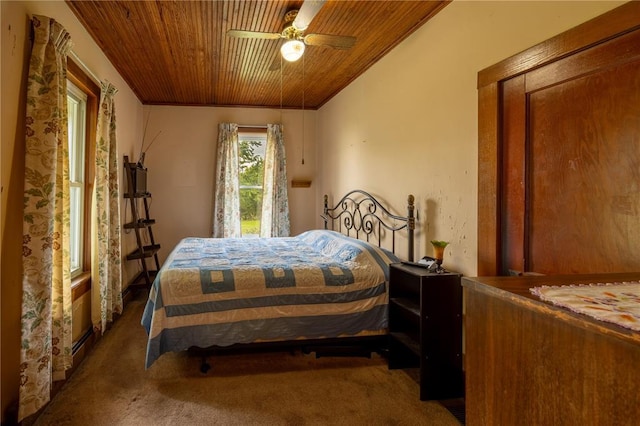 216 County Road 512, Shawneetown, MO 63732 - carpeted bedroom featuring wood ceiling and a ceiling fan