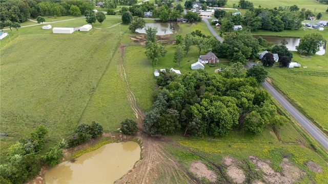 216 County Road 512, Shawneetown, MO 63732 - aerial view of property and surrounding area featuring rural landscape, a nearby body of water, and a tree filled landscape
