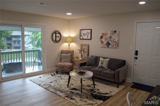 115 Lemans Ct Unit 115, Lake St Louis, MO 63367 - living area with wood finished floors, recessed lighting, and baseboards