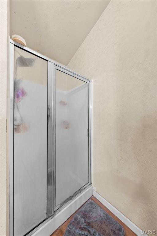 81 Berretta Ct, Wright City, MO 63390 - full bath featuring a stall shower and wood finished floors