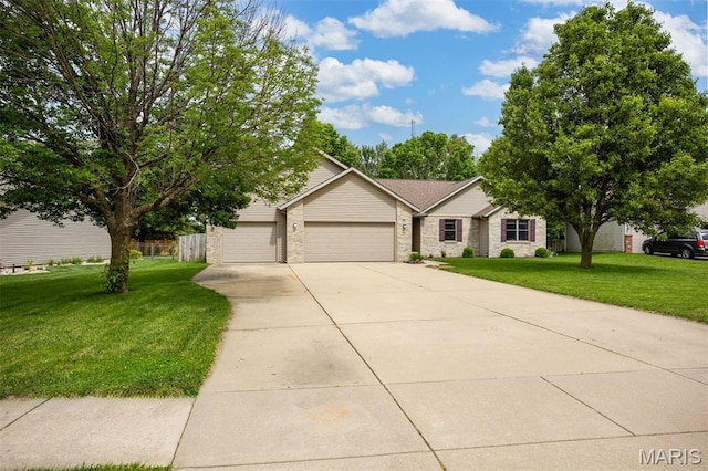 248 Prairie Grass Rd, Chatham, IL 62629 - view of front of home with a garage, concrete driveway, and a front yard