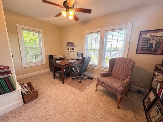 4001 W Ely Rd, Hannibal, MO 63401 - office space with healthy amount of natural light, baseboards, and a ceiling fan