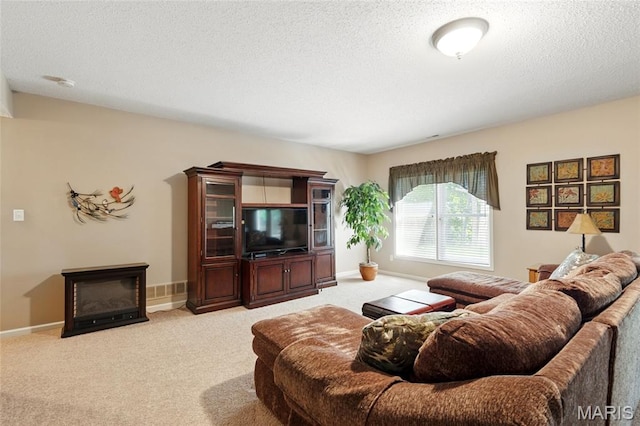 105 Silo Valley Dr, Wentzville, MO 63385 - living room with light carpet and a textured ceiling
