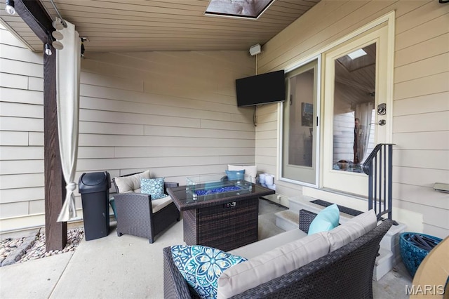 3216 Domain St, Saint Charles, MO 63301 - view of patio / terrace featuring an outdoor living space with a fire pit