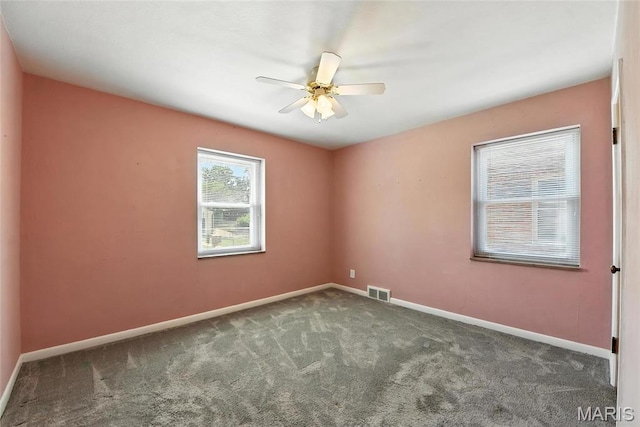 6912 Hampton Ave, Saint Louis, MO 63109 - spare room featuring carpet floors and a ceiling fan
