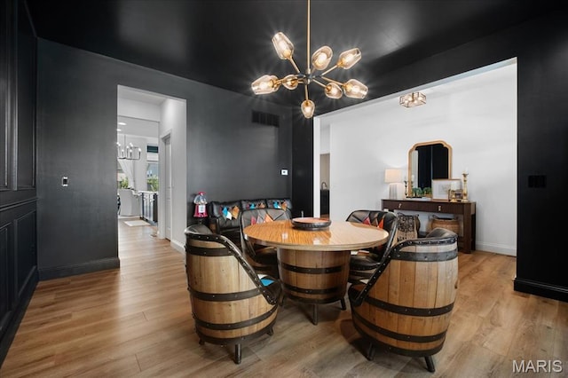 251 Randlin Dr, Ofallon, MO 63367 - dining room featuring a chandelier and wood finished floors