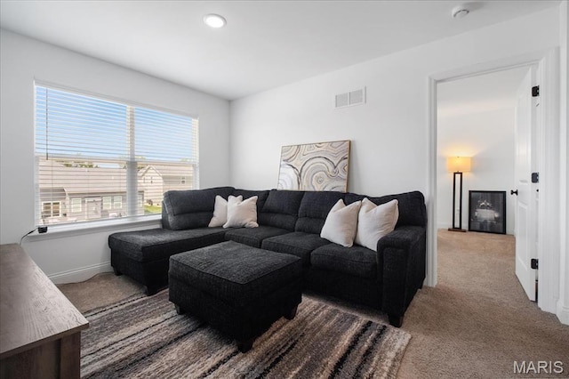 251 Randlin Dr, Ofallon, MO 63367 - living room featuring carpet floors and recessed lighting