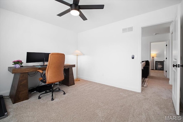 251 Randlin Dr, Ofallon, MO 63367 - carpeted office space with ceiling fan and baseboards
