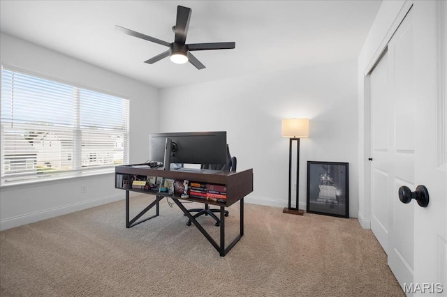 251 Randlin Dr, Ofallon, MO 63367 - office featuring carpet and a ceiling fan