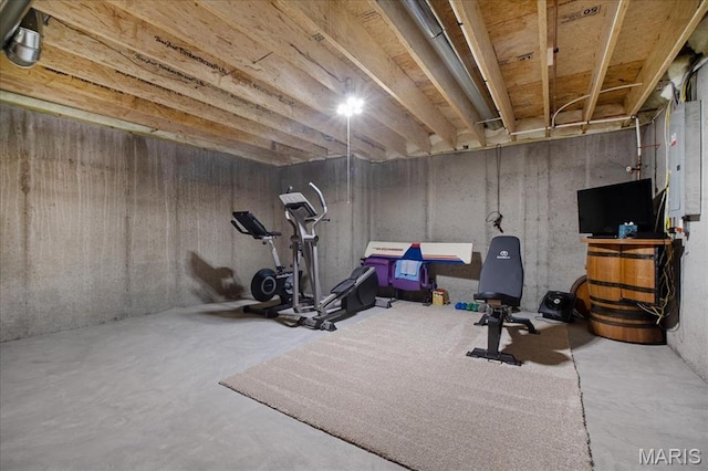 251 Randlin Dr, Ofallon, MO 63367 - workout room featuring electric panel