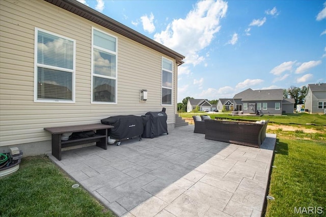 251 Randlin Dr, Ofallon, MO 63367 - view of patio / terrace featuring area for grilling, an outdoor hangout area, and a residential view