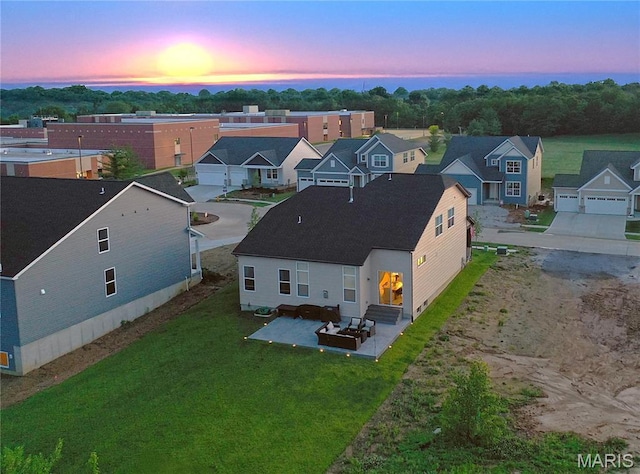 251 Randlin Dr, Ofallon, MO 63367 - aerial view at dusk of a residential view