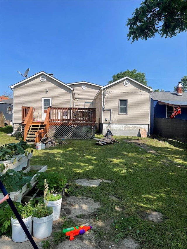 715 Lyon St, Hannibal, MO 63401 - back of house with a deck and stairs