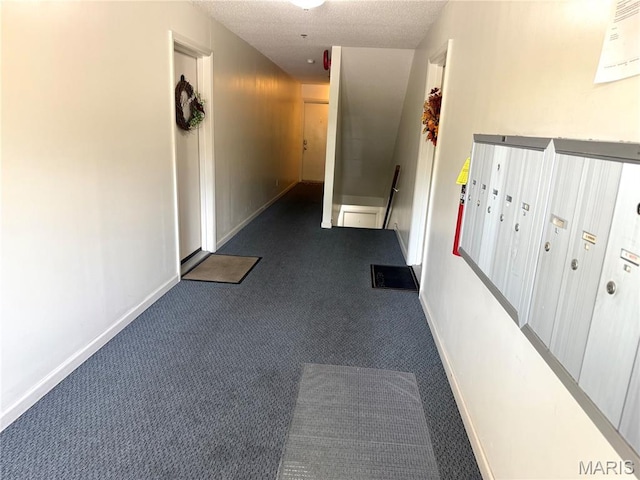 905 Hanna Place Ct Unit C, Manchester, MO 63021 - hall featuring carpet flooring, baseboards, and a textured ceiling