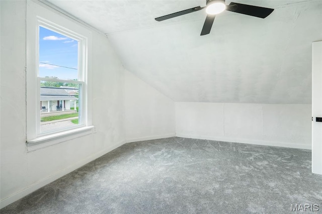 126 N Union St, Staunton, IL 62088 - bonus room featuring vaulted ceiling, carpet floors, and ceiling fan