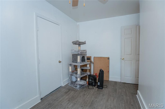 870 Walnut St, Newburg, MO 65550 - unfurnished room with wood finished floors, ceiling fan, and baseboards