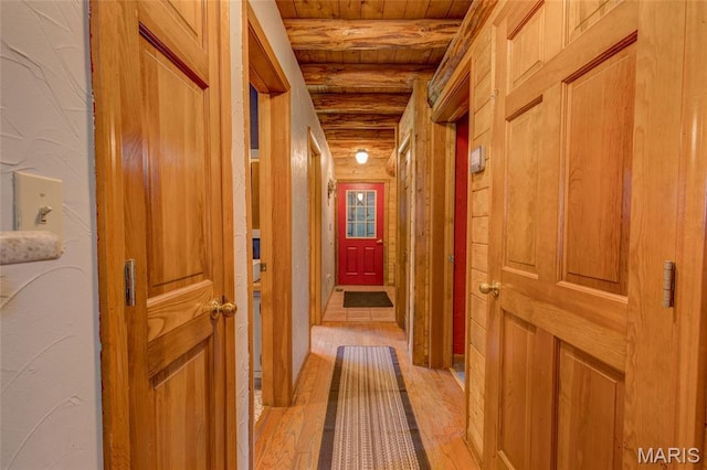 31511 Bowman Station Rd, Jerseyville, IL 62052 - hall with light wood finished floors and wood ceiling