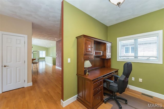 1812 Carrington Way, Belleville, IL 62226 - office area with light wood finished floors, lofted ceiling, and baseboards