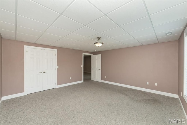 1812 Carrington Way, Belleville, IL 62226 - unfurnished bedroom with baseboards, carpet flooring, a drop ceiling, and a closet
