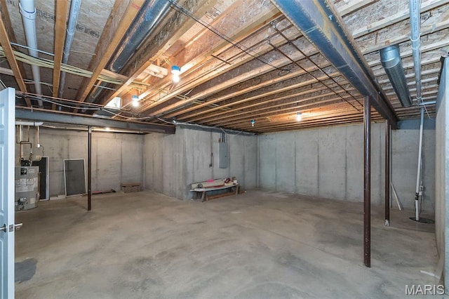 1812 Carrington Way, Belleville, IL 62226 - unfinished basement with electric panel and gas water heater
