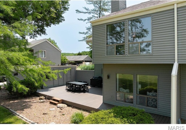 96 Geneva View Dr, Innsbrook, MO 63390 - view of patio featuring a deck, outdoor dining area, and area for grilling