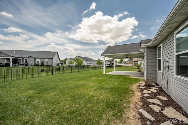 409 Sage Dr, Shiloh, IL 62221 - view of yard with a residential view, a patio area, and a ceiling fan