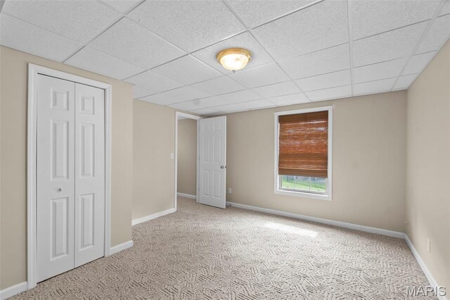 380 Stotler Way, Jackson, MO 63755 - unfurnished bedroom with carpet, a drop ceiling, baseboards, and a closet