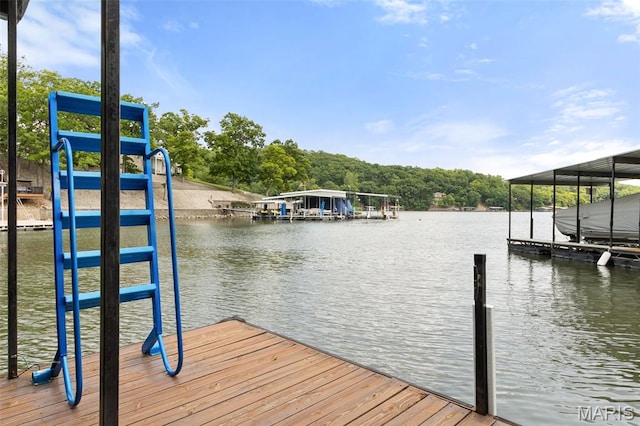 63 Portwood Meadows Rd, Rocky Mount, MO 65072 - dock area with a water view and boat lift