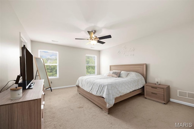 27 Brushy Brook Ct, Ofallon, MO 63366 - bedroom featuring baseboards, light colored carpet, and ceiling fan