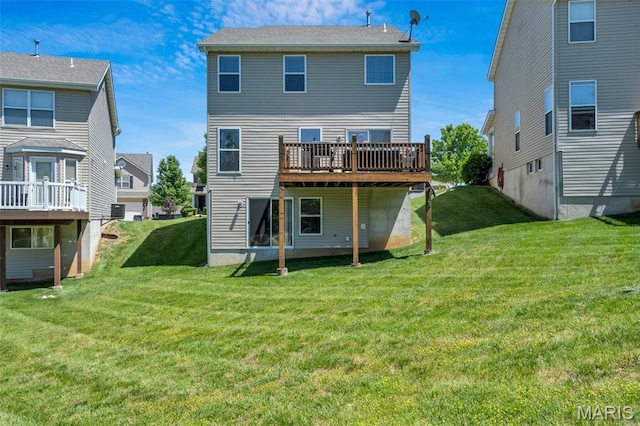 27 Brushy Brook Ct, Ofallon, MO 63366 - rear view of house with a deck and a yard