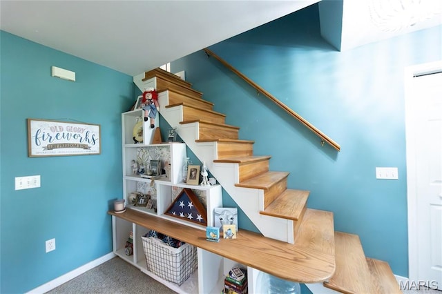 15701 County Road 1130, St James, MO 65559 - stairs featuring baseboards and carpet floors