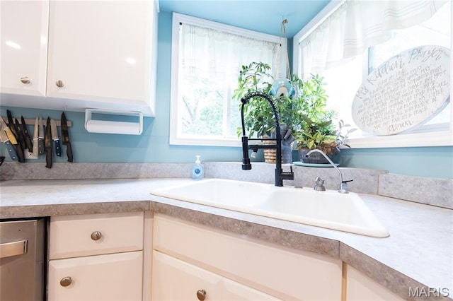 15701 County Road 1130, St James, MO 65559 - kitchen featuring light countertops, healthy amount of natural light, and white cabinets