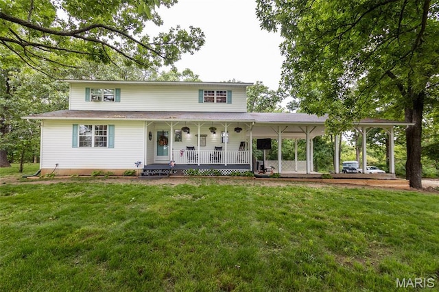 15701 County Road 1130, St James, MO 65559 - country-style home featuring a porch and a front lawn